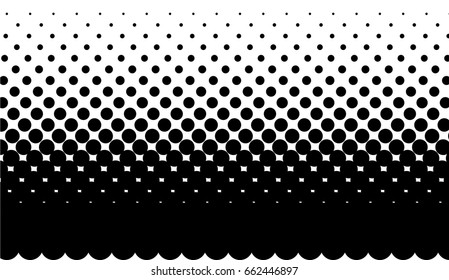 Halftone background. Pop art style. Black on white color. Pattern with circles, dots, design element for web banners, posters, cards, Wallpaper, backdrops, labels, sites, stickers. Vector illustration