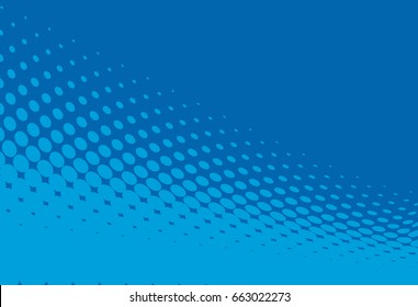 Halftone background. Pop art style. Blue color. Pattern with circles, dots, design element for web banners, posters, cards, Wallpaper, backdrops, labels, sites, stickers. Vector illustration  