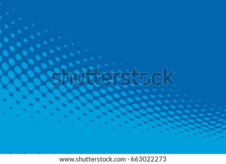 Halftone background. Pop art style. Blue color. Pattern with circles, dots, design element for web banners, posters, cards, Wallpaper, backdrops, labels, sites, stickers. Vector illustration  