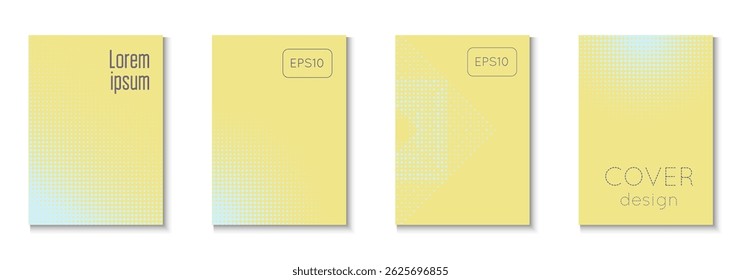 Plano De Fundo De Meio-Tom Definido. Círculos Frios Em Layout Mínimo. Formas Lineares No Quadro Anual. Panfleto de Festa. Tampa De Onda Minimalista. Pôster de livro geométrico. Plano de Fundo de Meio-Tom da Moda