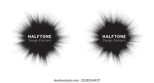 Halbtonhintergrundsatz. Glühender Halbtoneffekt. Abstrakter farbiger Starburst, Rasterpunkte, Hintergrund. Sterne Fackel, Glanz Licht Halbton Textur. Gestrichelter Hintergrund im Retro-Stil.