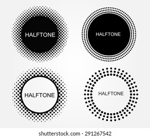 Halftone background set.Abstract halftone design elements.Vector illustration.