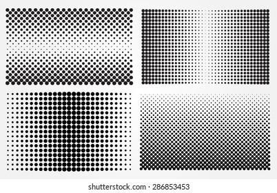 Halftone background set.Dotted abstract  backgrounds.Vector illustration.