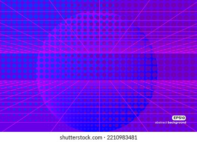 fondo de semitono con esfera y tema violeta de squaregrid para publicidad folletos de la plantilla de banner portada del paquete de productos presentación de vectores.