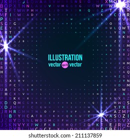 Halftone background for text template. Abstract blue background with letters