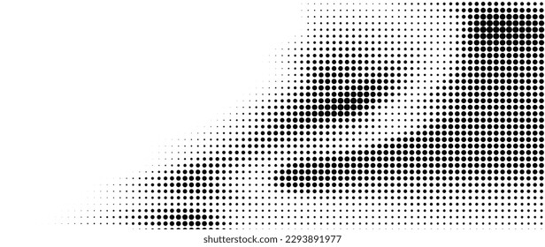 vector de fondo de semitono. Punto abstracto monocromo, puntos de semitono gradiente para el patrón de fondo y la textura.