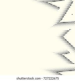Halftone background. Vector retro dotted template for labels. White and black geometric gradient for pop art designs. Vintage backdrop with isolated pattern for cartoon book.