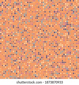 Halftone Background. Vector Texture. Abstract Colorful Background. Pixel Art. Digital Pattern with Color Dots. Retrofuturistic Square Pattern.