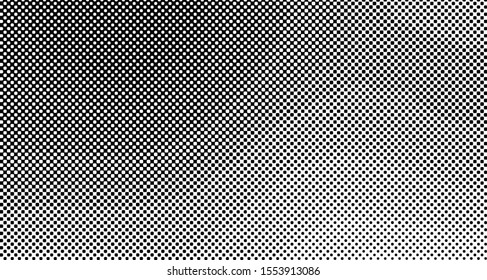 Halftone background wave. Curved gradient texture or pattern. Vertical gradient dots. Pop art texture. Vector illustration.
