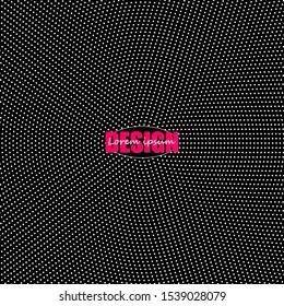 Halftone background. White dots on black. Abstract dotted pattern. Vector illustration. Dot design.