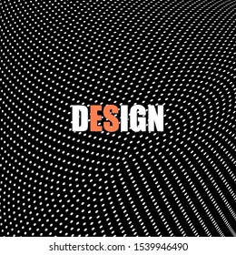 Halftone background. White dots on black. Abstract dotted pattern. Vector illustration. Dot design.