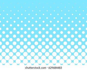 Halftone background of white dots on blue background. Abstract vector design element.
