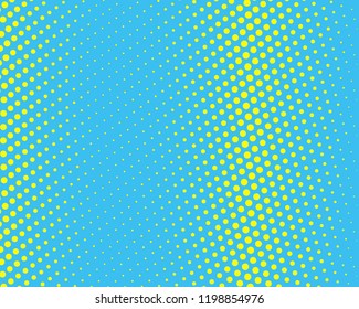 Halftone Background. Yellow and blue color. Digital Gradient. Pop-art style. Grunge Backdrop. Modern futuristic Pattern. Abstract panel. Vector illustration
