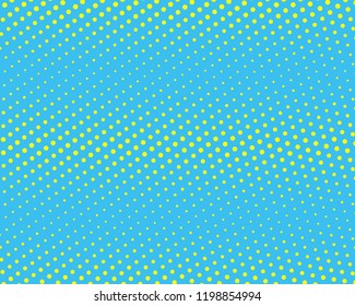 Halftone Background. Yellow and blue color. Digital Gradient. Pop-art style. Grunge Backdrop. Modern futuristic Pattern. Abstract panel. Vector illustration

