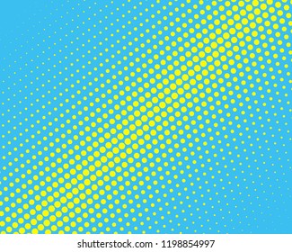 Halftone Background. Yellow and blue color. Digital Gradient. Pop-art style. Grunge Backdrop. Modern futuristic Pattern. Abstract panel. Vector illustration
