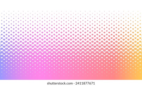 Halftone backgrounds created by heart shapes (multicolor gradient)