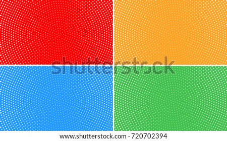 Halftone Backgrounds Red Yellow Blue Green Stock Vector Royalty