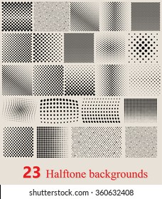 Halftone backgrounds set.Abstract halftone backgrounds.Vector illustration.