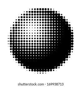 Halftone ball vector - isolated vector graphic element