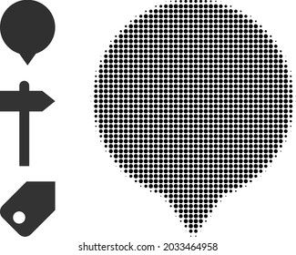 Halftone Banner. Dotted Banner mit kleinen Kreis Pixel. Vektorgrafik von Bannersymbol auf weißem Hintergrund. Halftone-Array enthält Kreis-Pixel.