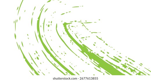 Um design de modelo de banner de meio-tom com um estilo de linha de velocidade abstrata. Um padrão de cor verde e branco de meio-tom com pontos e um fundo texturizado grunge.