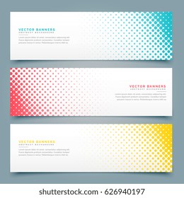 halftone banners and headers set design