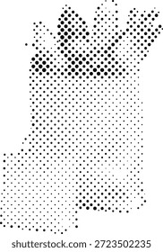 Ilustración del oso del semitono con los puntos en el fondo blanco