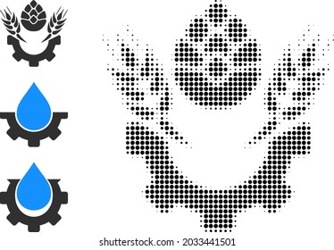 Halftone beer industry. Dotted beer industry designed with small round elements. Vector illustration of beer industry icon on a white background. Halftone array contains round elements.