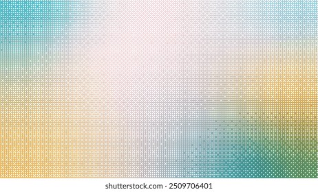 Halftone bitmap dotted gradient texture. Smooth speckle and spots dither background. Abstract glitchy pattern. 8 bit video game screen wallpaper. Vector illustration