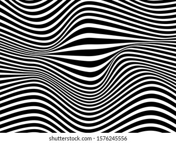 Halftone bitmap lines retro background Black and White. optical art wavy background. abstract waves black and white line stripes.black and white wave stripe optical abstract design.