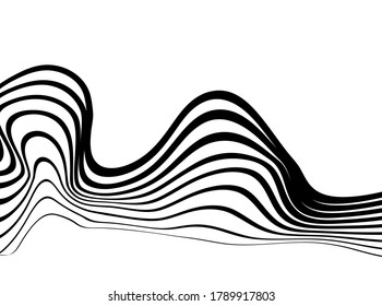 Halftone bitmap lines retro background Black and White. optical art wavy background. abstract waves black and white line stripes.black and white wave stripe optical abstract design.