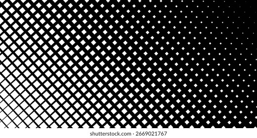 Semitono con fondo negro y patrón de rombo blanco.