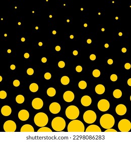 Halftone Black Background With Yellow Dots