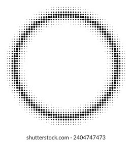 Halftone black color flat style round frame