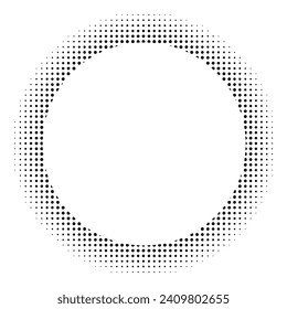 Halftone black color flat style round frame
