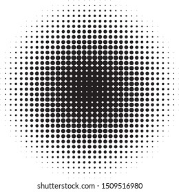 Halftone black Dots Circle. Vector Illustration