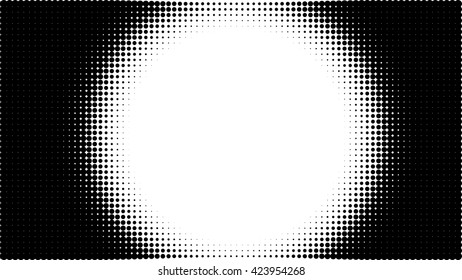 Halftone black Dots Circle. Vector Illustration .