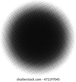 Halftone black Dots Circle. Vector Illustration