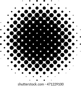 Halftone black Dots Circle. Vector Illustration