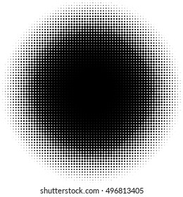 Halftone black Dots Circle - Vector Illustration