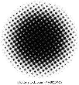 Halftone black Dots Circle - Vector Illustration