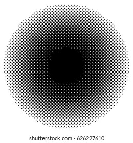 Halftone black Dots Circle. Vector Illustration.