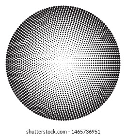 halftone black dots geometric illustration on white background 