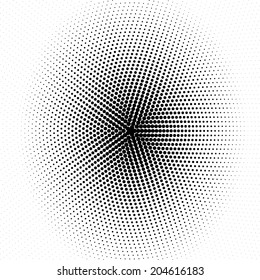 Halftone black dots on white background