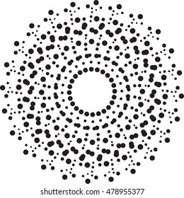 Halftone Black dots on white background