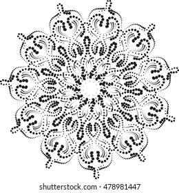 Halftone Black dots on white background