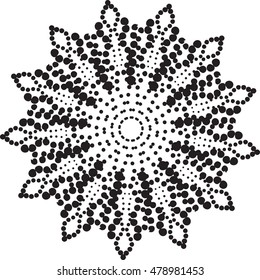 Halftone Black dots on white background