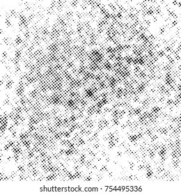 Halftone black dots over white background. Modern pop art style layout. Grunge Vintage Texture Design Element. Create Abstract Dirty, Dotted, Spotted Aging Effect. Vector illustration