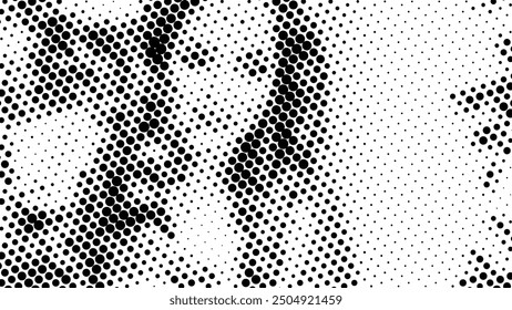 halftone black dots Vector illustration on white background