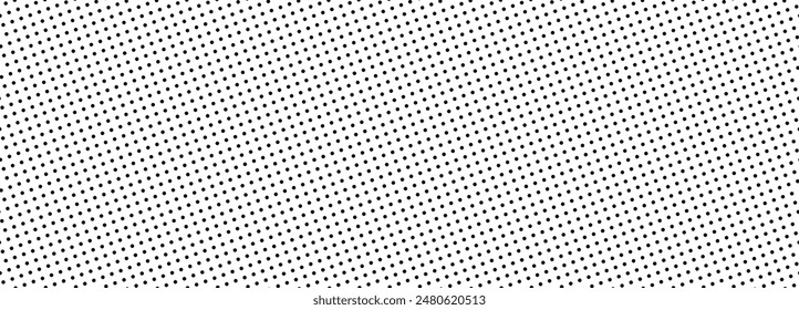 Halftone black polka dots pattern on white background, minimalist abstract wall, arranged in diagonal lines, Black and white dotted texture background.